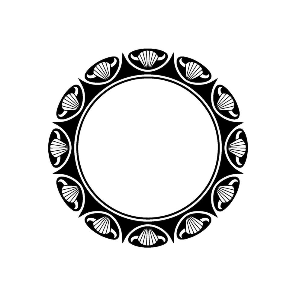 Minimalist Geometric Frame with Shell Motifs. vector