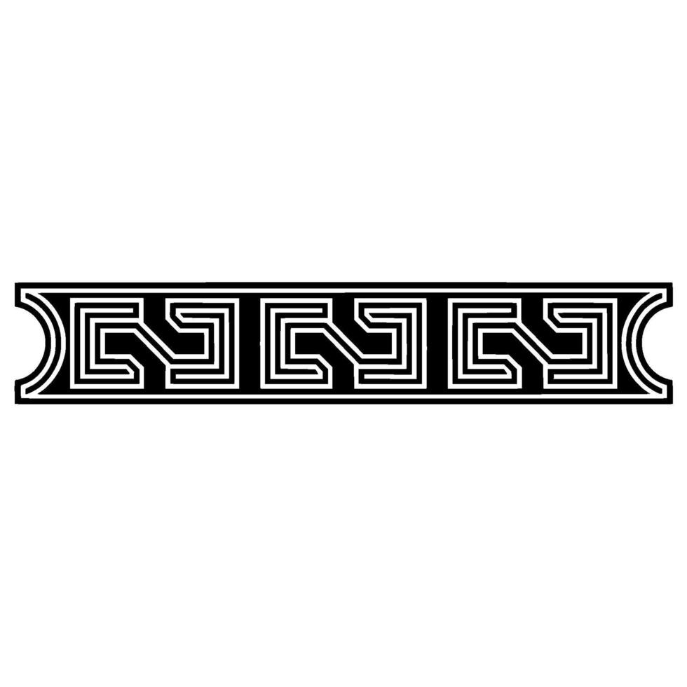 Geometric Greek Key Border Illustration on Gradient Background. vector