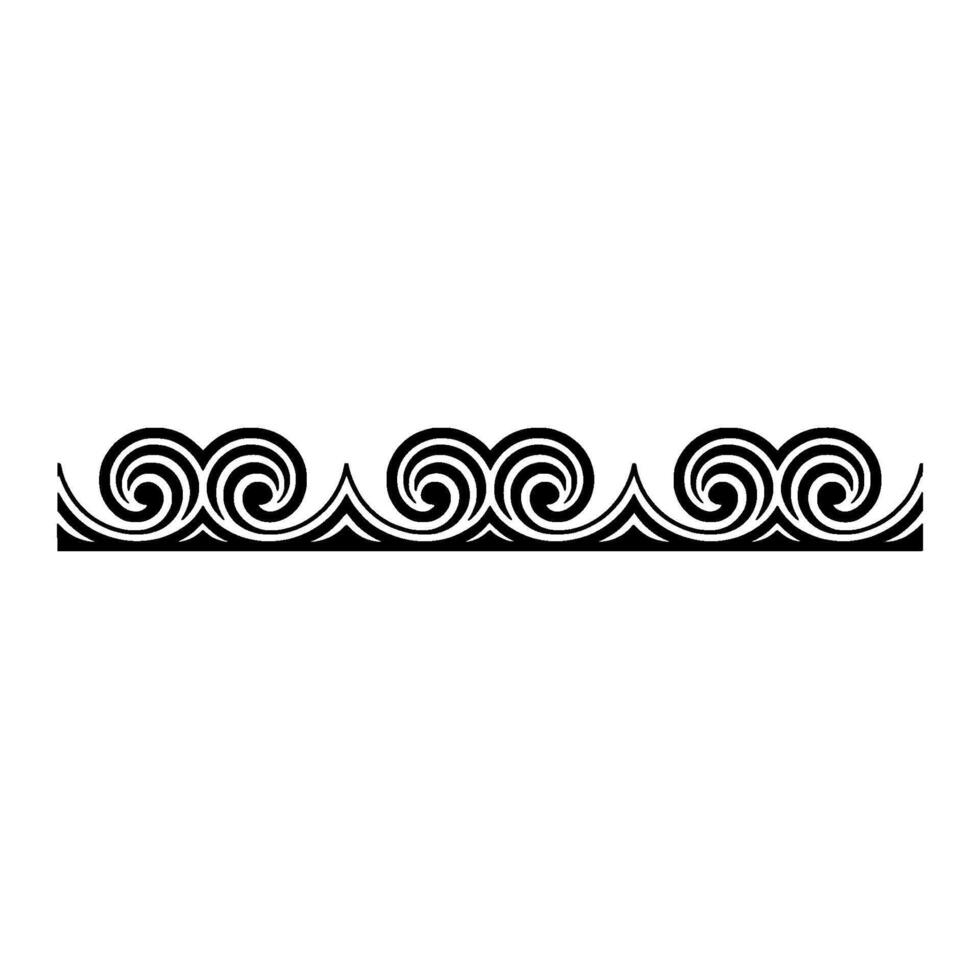Minimalist Wave Border - Black and White. vector