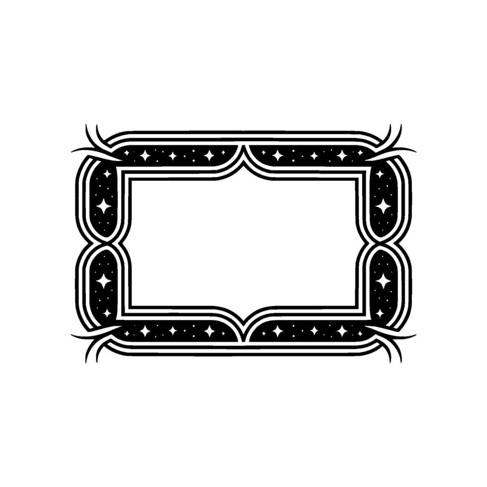 Ornate Black and White Decorative Frame, Elegant Vintage. vector