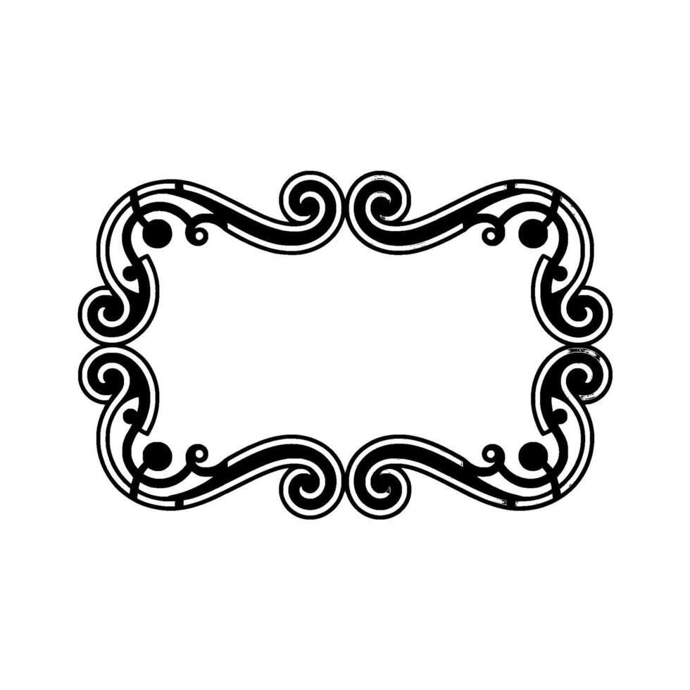 Elegant Ornate Frame with Swirls, Modern , Isolated on White. vector
