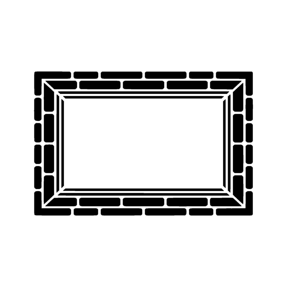 Architectural Frame with Brick Border, Minimalist. vector