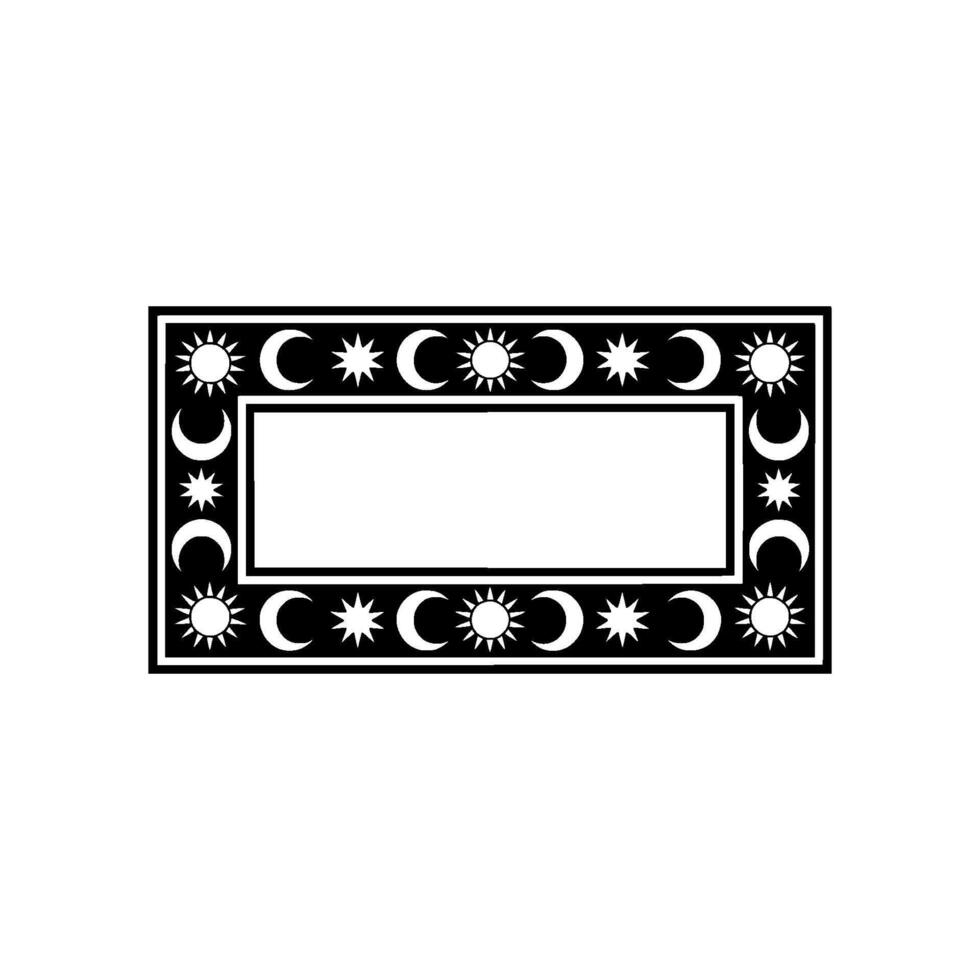 Celestial Frame Moon, Sun Star , Minimalist Aesthetic. vector