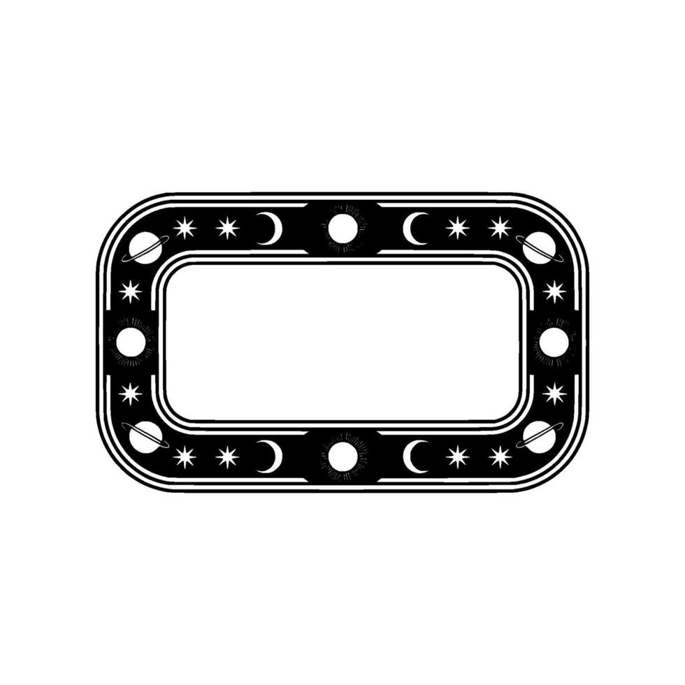 Celestial Frame Minimalist Cosmos for Invitation Branding. vector