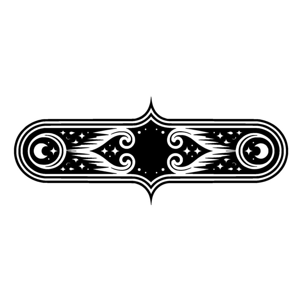 Elegant Black and White Ornamental Element on White. vector