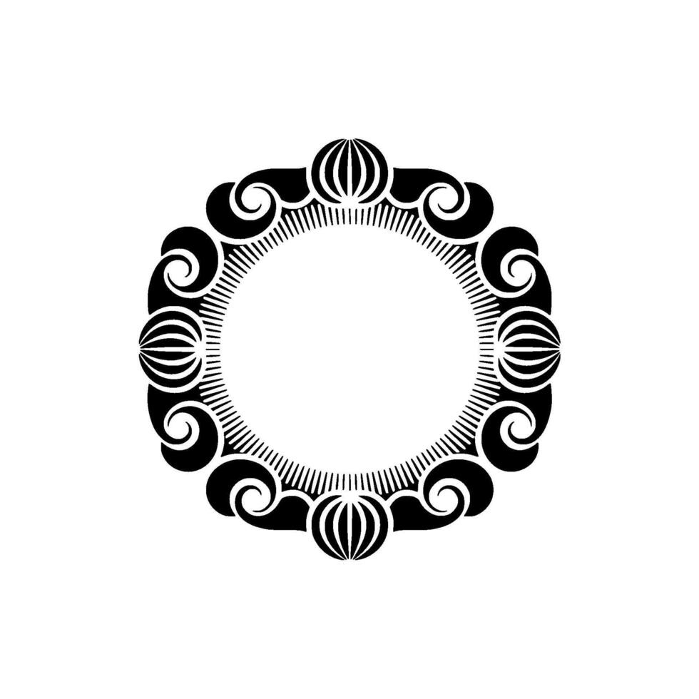 Elegant Black White Circular Frame. vector