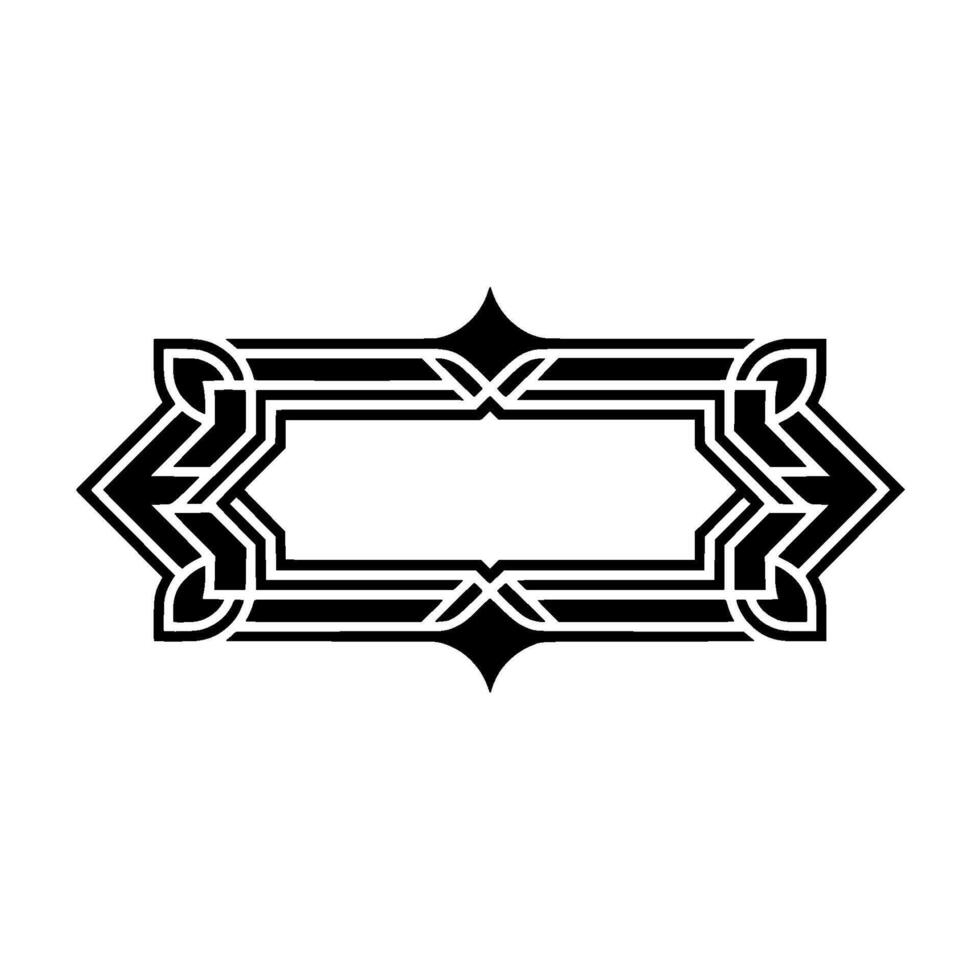 Elegant Art Deco Label , Minimalist Black and White. vector
