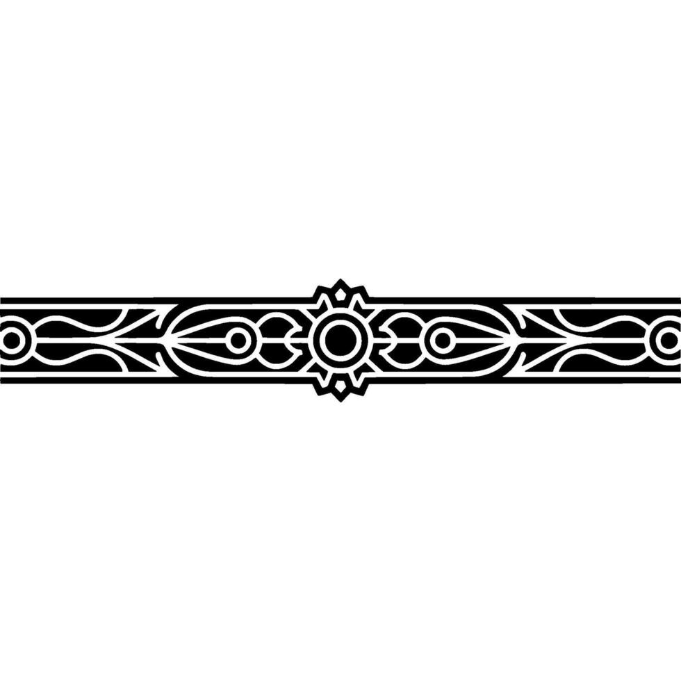 Elegant Black White Decorative Border Element. vector