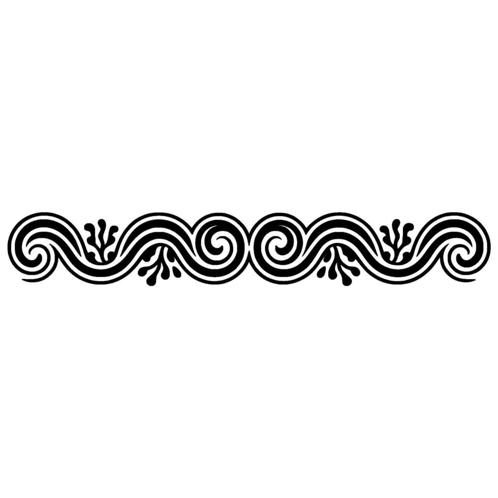 Elegant Swirl Border in Black, Illustration. vector