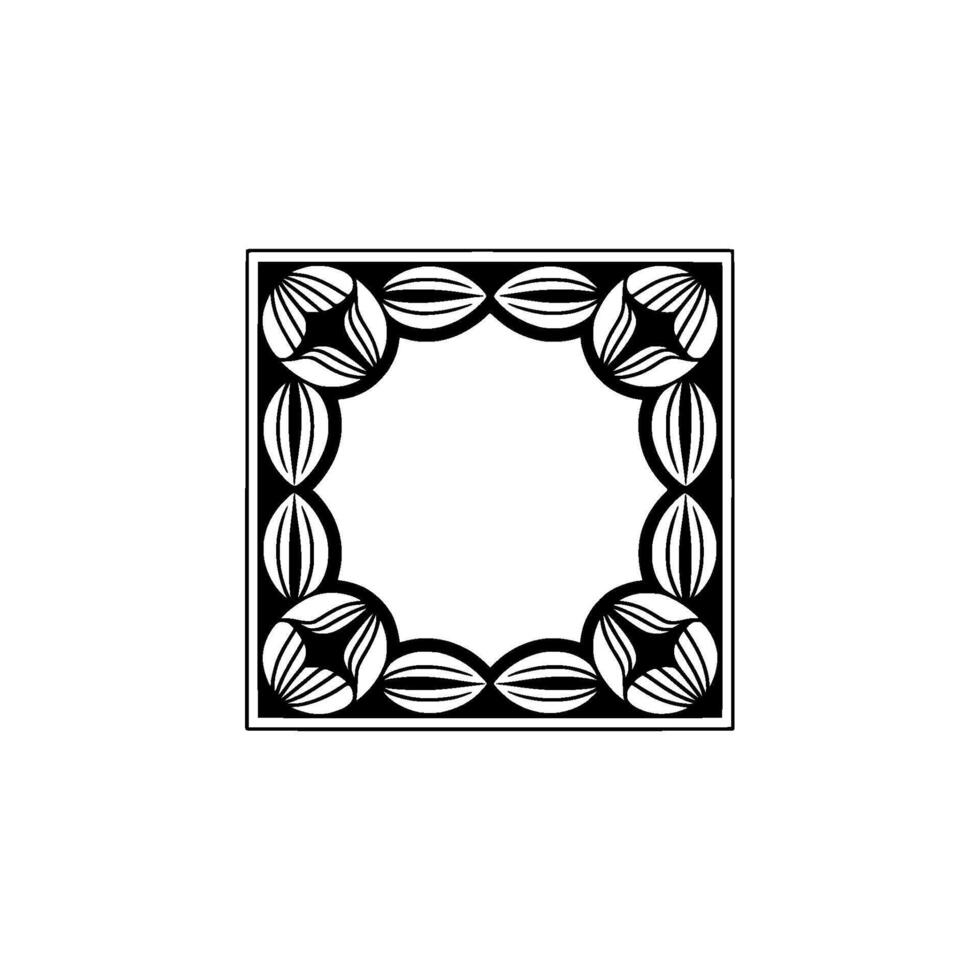 Minimalist Decorative Frame with Repeating Geometric Patterns. vector