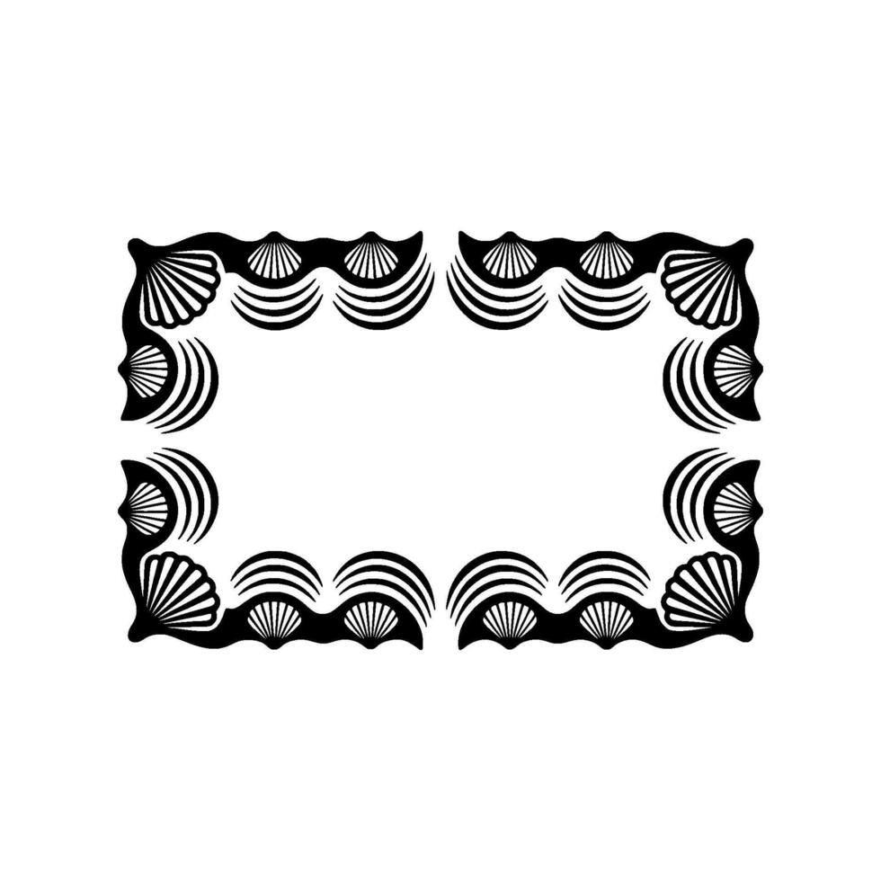 Abstract Art Deco Frame in Black White. vector