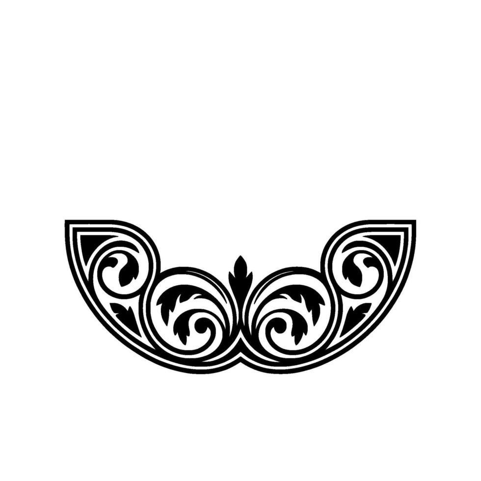 Elegant Black White Floral Element. vector