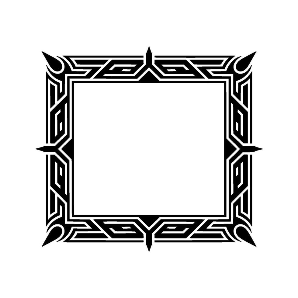 Geometric Black Border Frame, Modern Minimalist , Square Shape. vector
