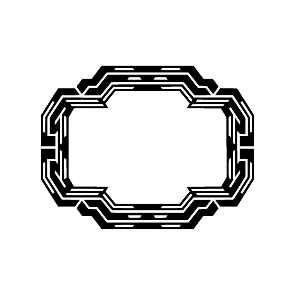 Geometric Black White Frame, Decorative Element, Modern. vector