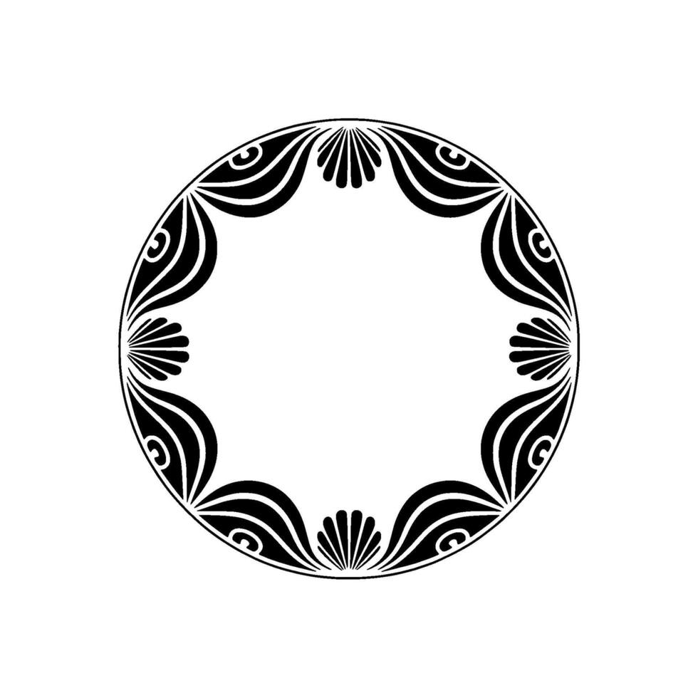Elegant Art Deco Circle Frame Illustration. vector