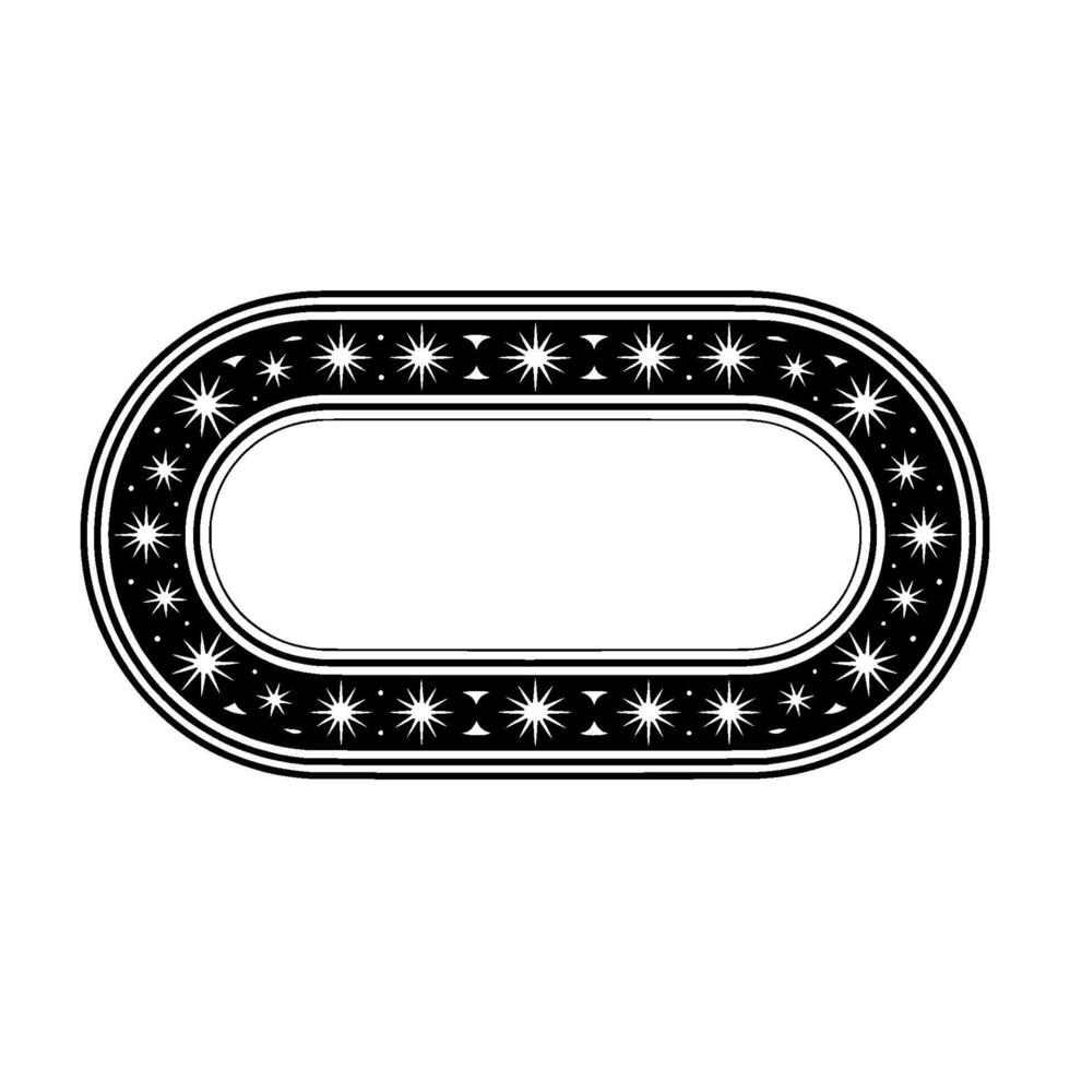 Elegant Art Deco Oval Frame with Starburst Detail. vector