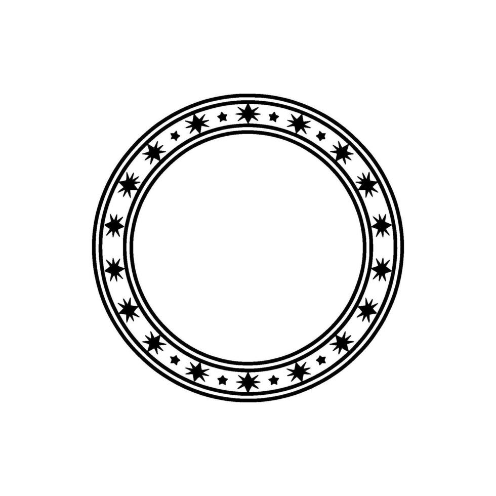 Circular Emblem with Stars Minimalist , Art, Elegant. vector