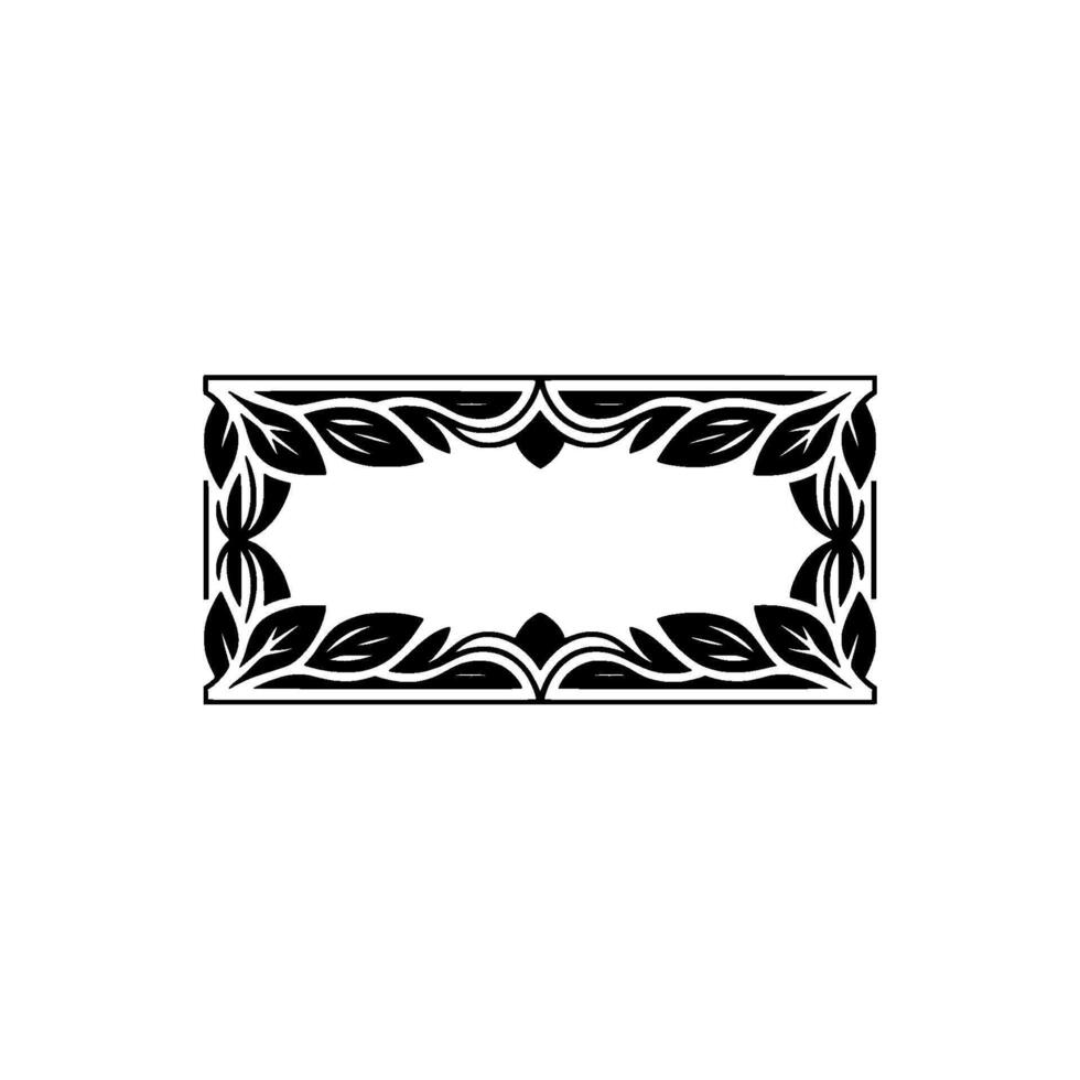 Elegant Black and White Floral Frame - ,-.. vector