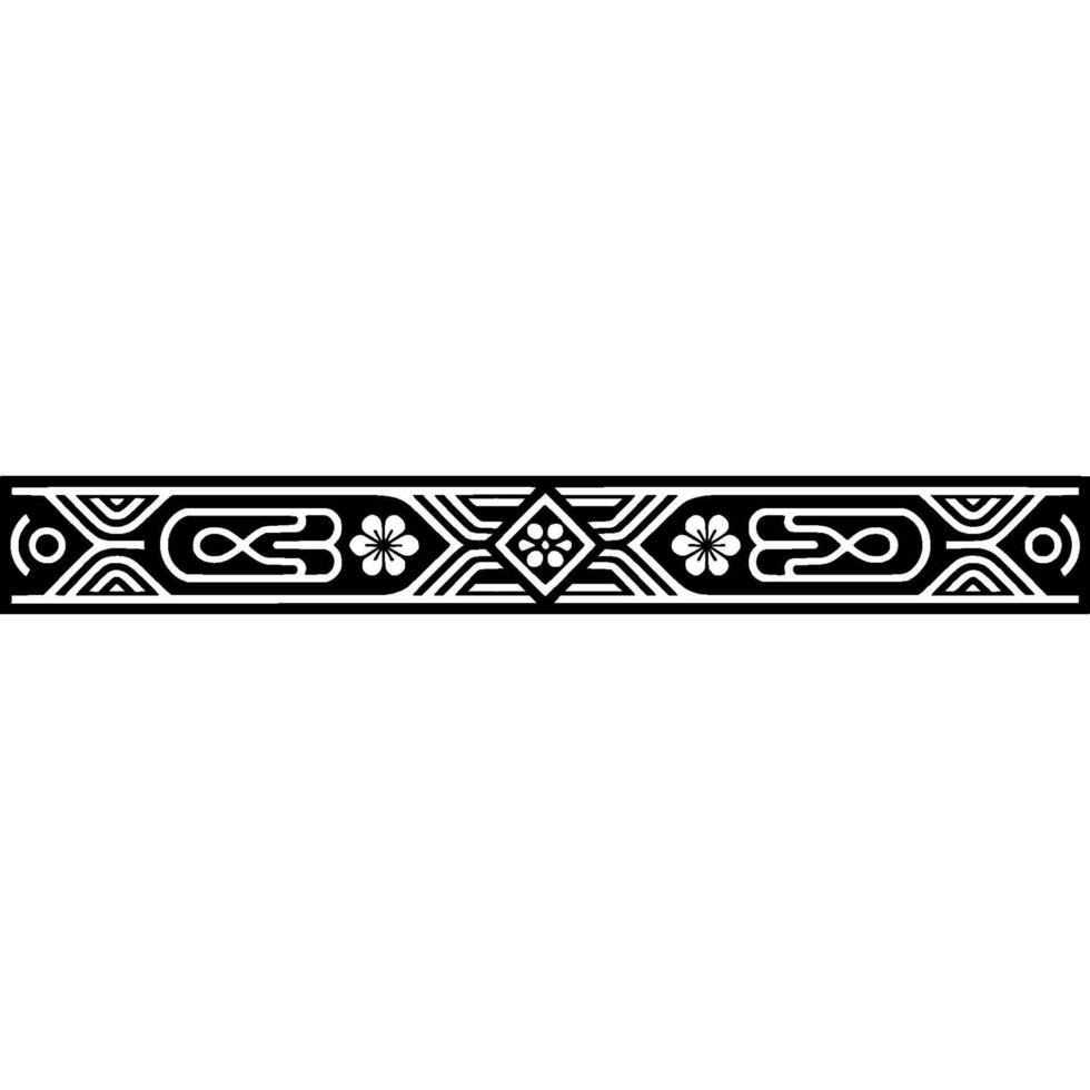 Geometric Black and White Border , Abstract Ornament. vector