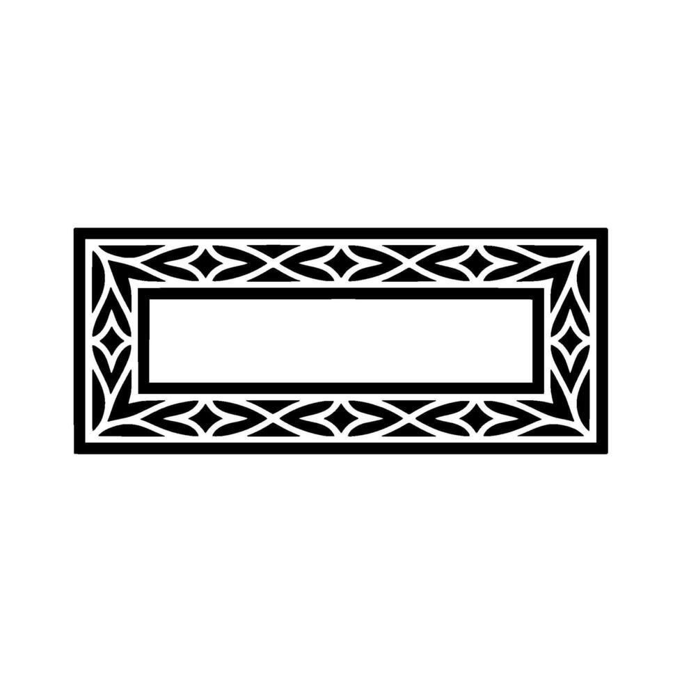 Black White Decorative Frame on White Background. vector