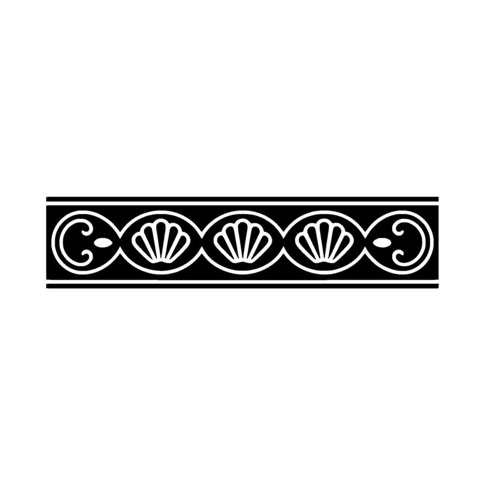Elegant Black White Ornamental Border Element. vector