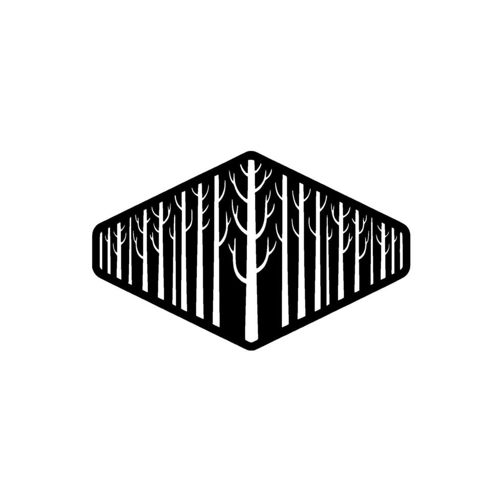 Forest Silhouette - Geometric , Black White. vector