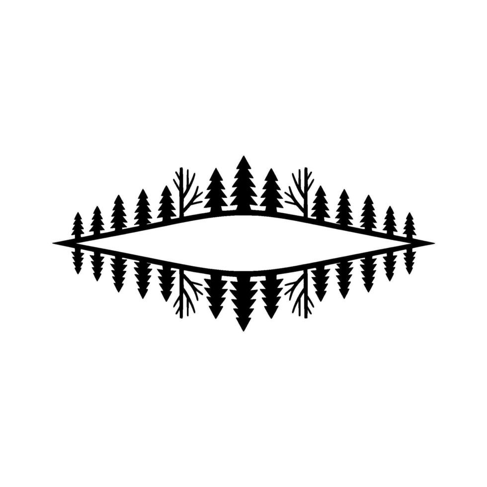 Geometric Forest Silhouette Minimalist Nature Illustration. vector
