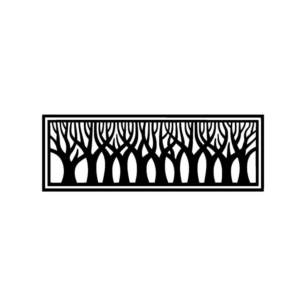 Minimalist Forest Silhouette Abstract Nature on Gray Background vector