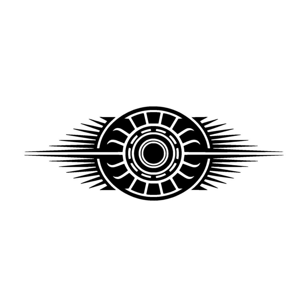 Geometric Abstract Symbol, Black and White, Art Deco Style vector