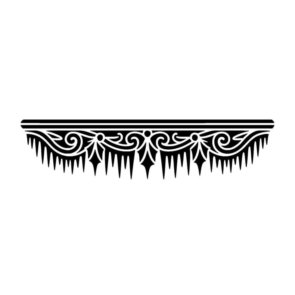 Elegant Black White Decorative Border Element, Art vector