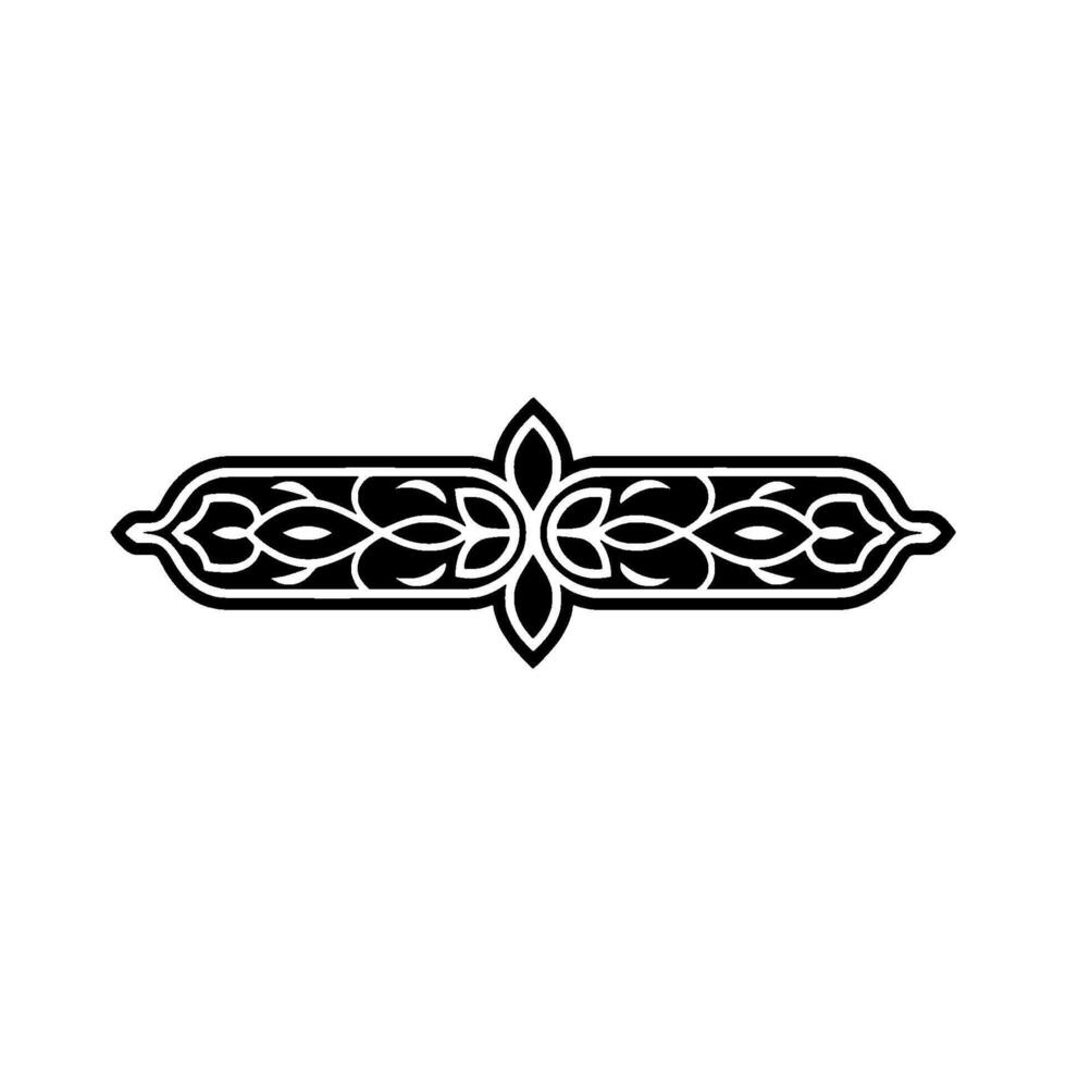 Ornate Black White Scrollwork Ornament on White Background vector
