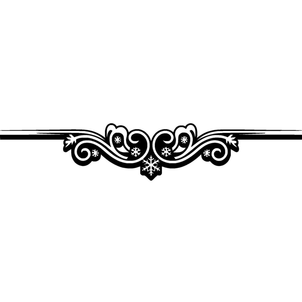 Elegant Black and White Winter Border with Snowflakes vector