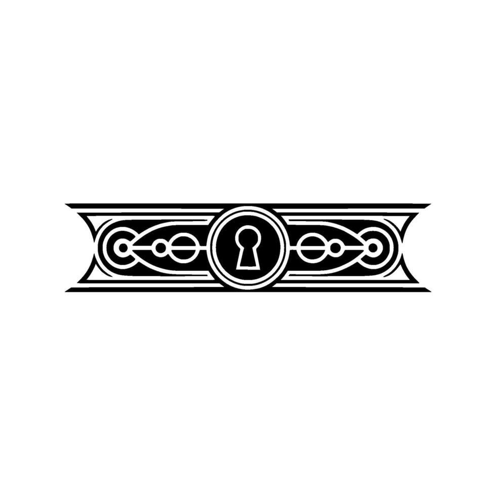 Ornate Keyhole Frame Art Deco Element vector