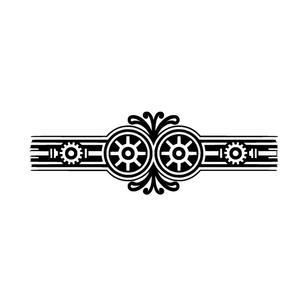 Ornamental Steampunk Band , Minimalist Black and White vector