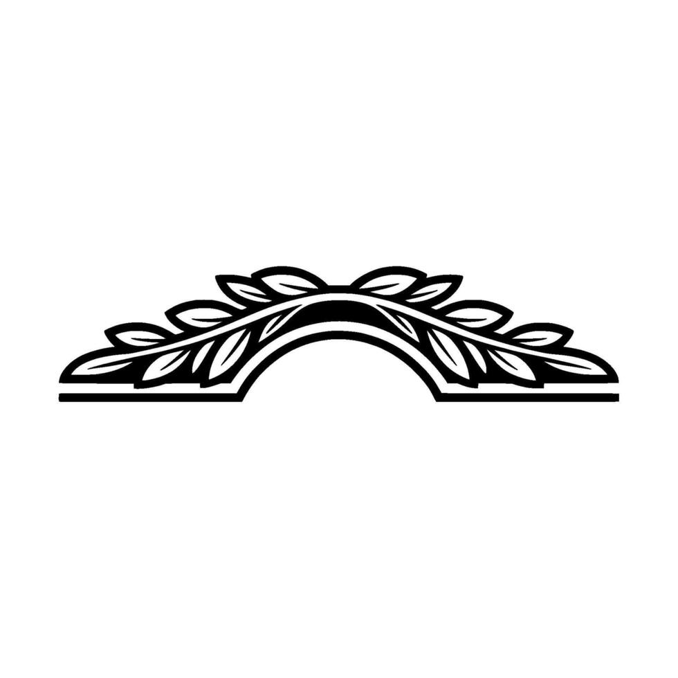 Elegant Olive Branch Archway on White vector