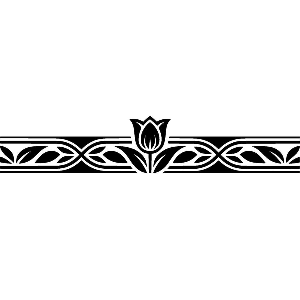 Elegant Black and White Floral Border for Invitations and Decoration vector