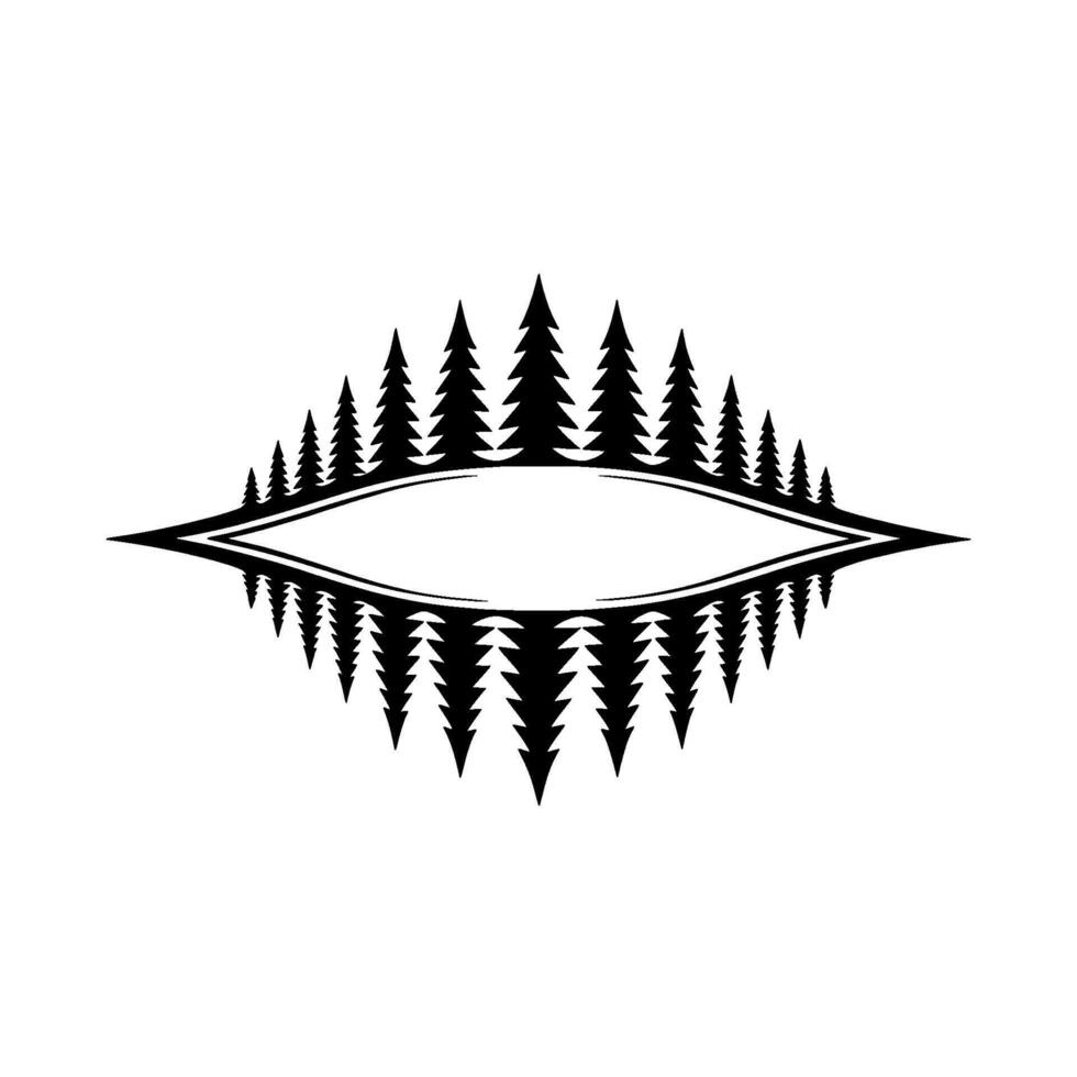Minimalist Forest Reflection Nature, Template vector