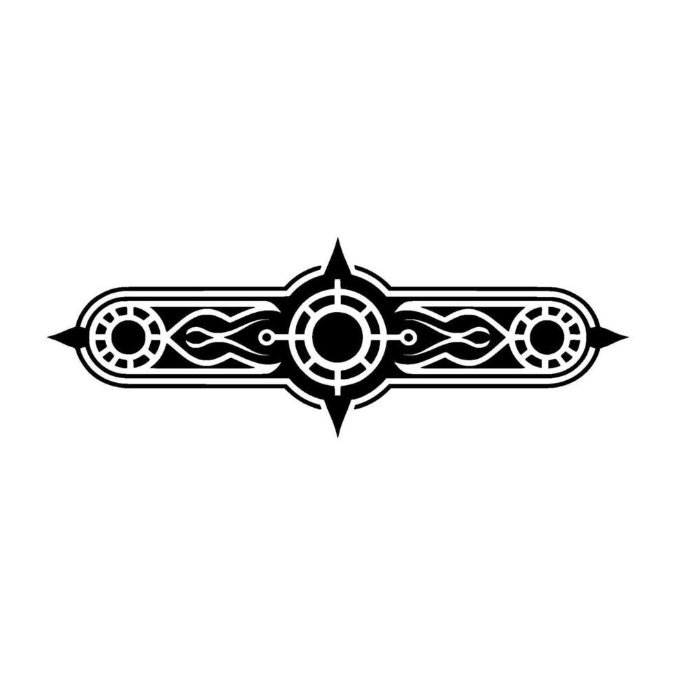 Geometric Black White Ornamental Border - Decorative Element vector