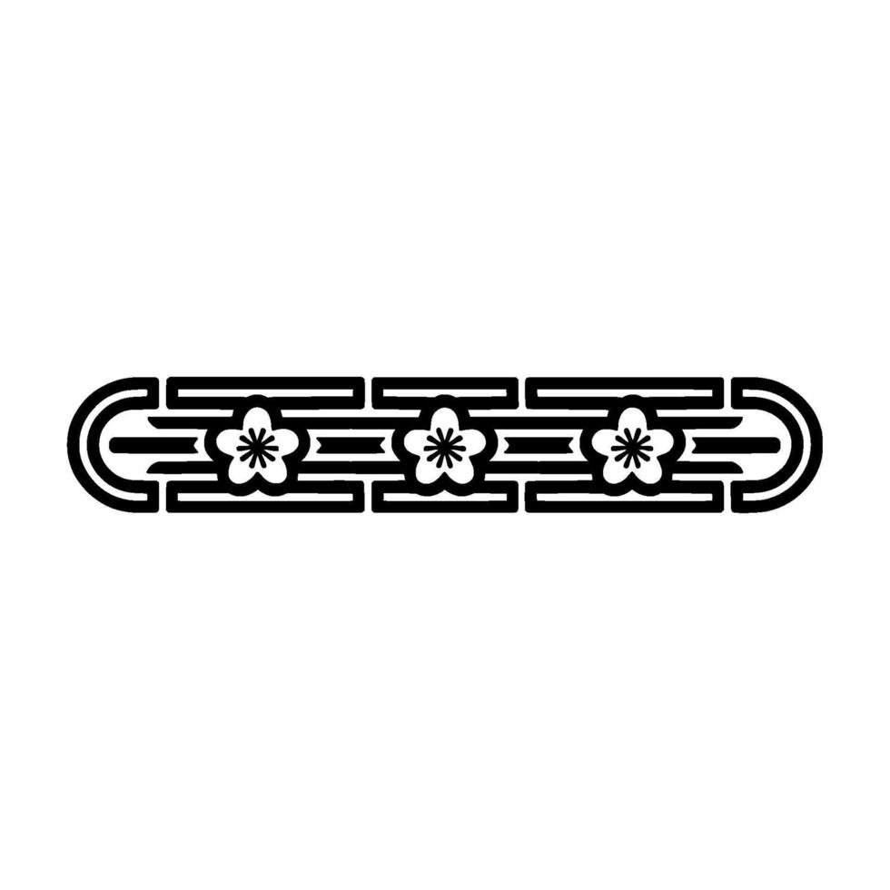 Minimalist Japanese Plum Blossom Border vector