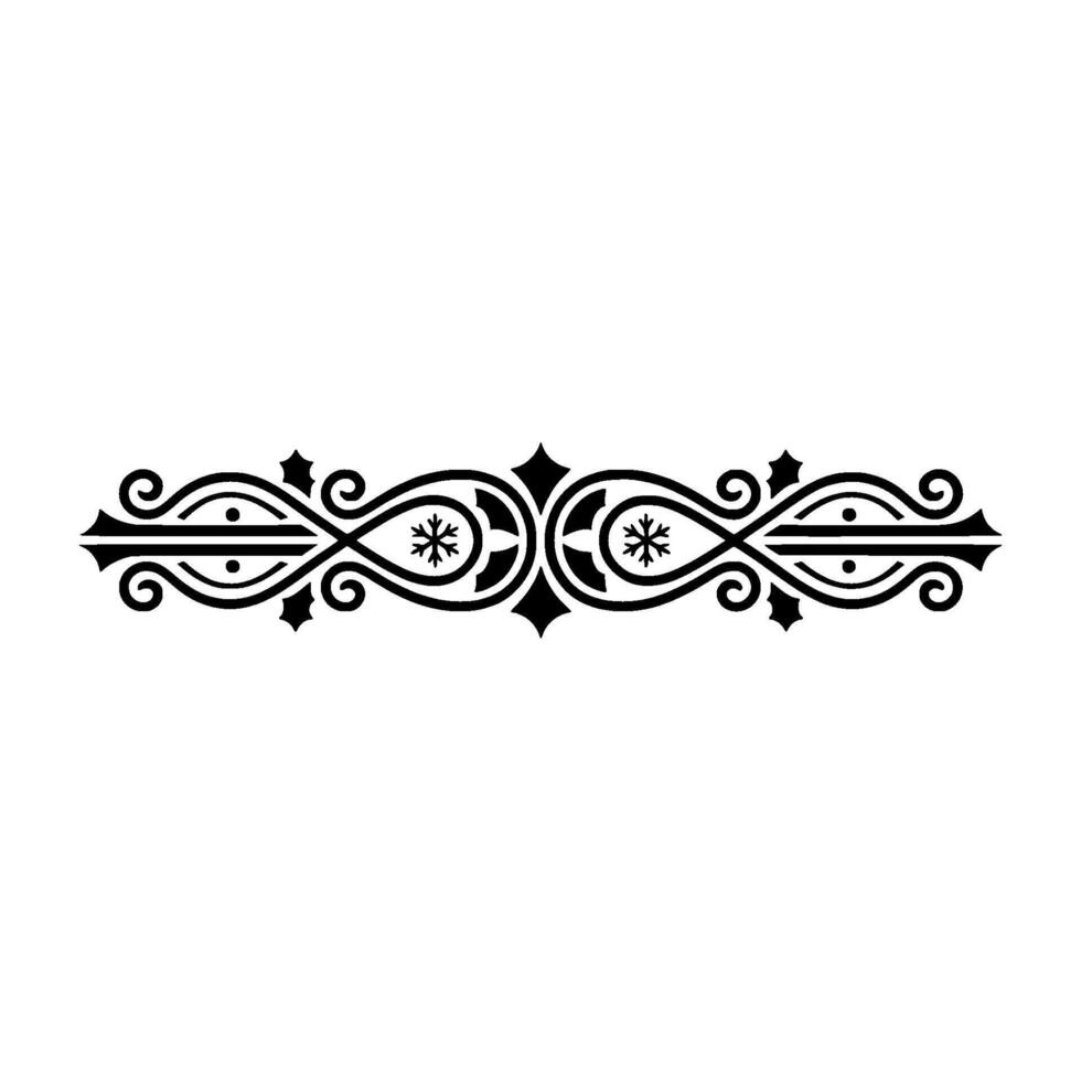 Elegant Black Decorative Ornament on White, Minimalist vector
