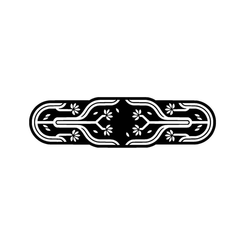 Minimalist Floral Element in Black and White Elegant Border vector