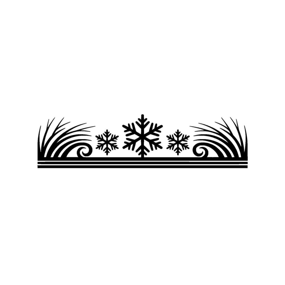 Minimalist Winter Snowflake Border vector