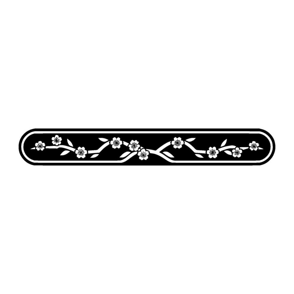 Elegant Black and White Floral, Border, Minimalist vector