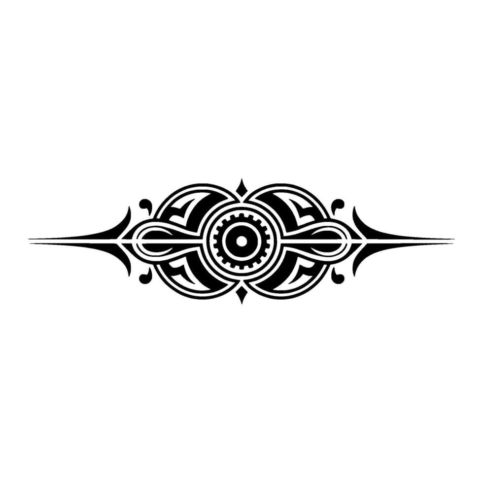 Ornamental Black White Emblem Geometric Gear on Neutral Background vector