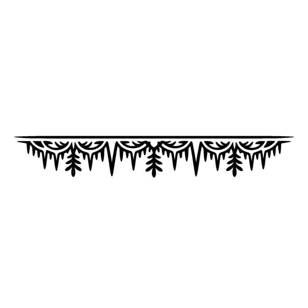 Black White Ornate Border , Wintery Edge, Minimalist, Decorative Element vector