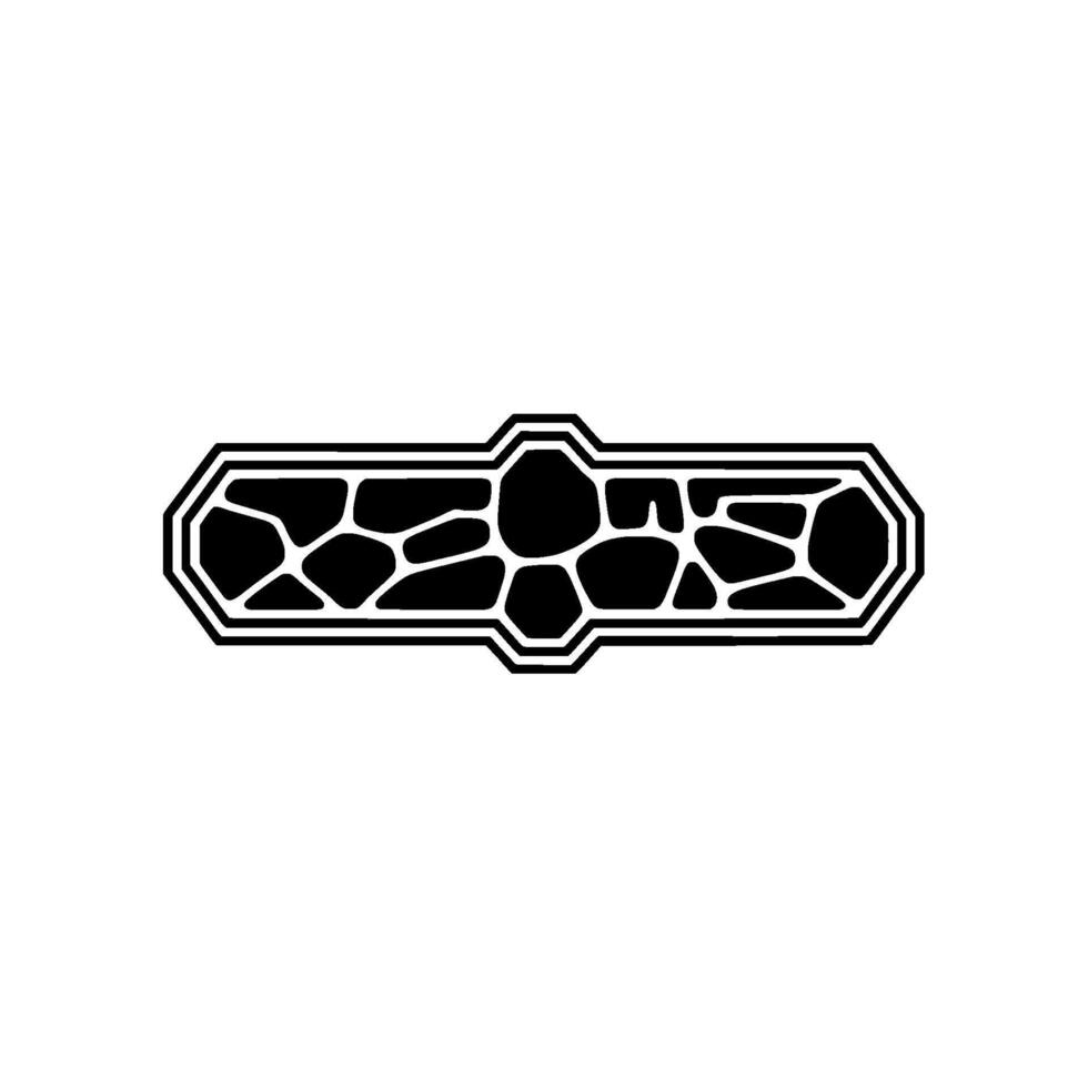 Abstract Stone Element Minimalist Black and White vector