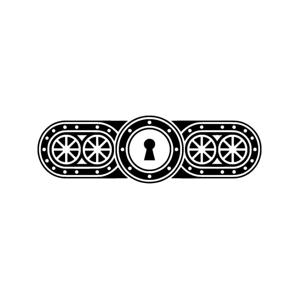 Geometric Lock , Black and White, Minimalist, Security Concept vector