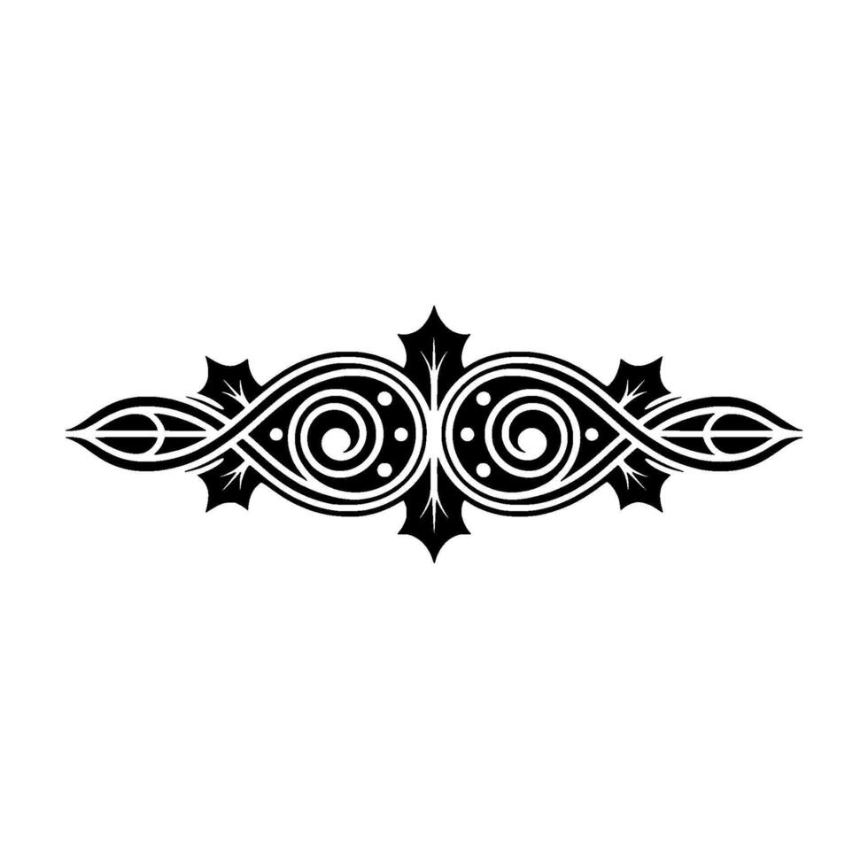 Black Ornate Decorative Element on White vector