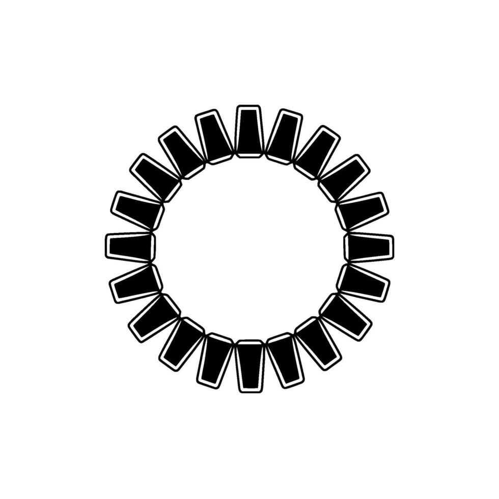 Minimalist Abstract Circle Composition Black White Geometric vector