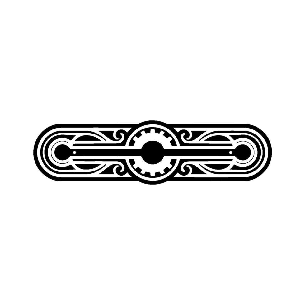 Modern Deco Ornament Geometric Black White , Minimalist vector
